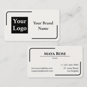 Modern Minimalist Black White Business Card