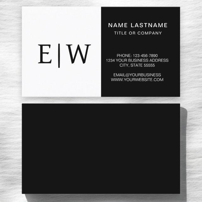 Modern Minimalist Black White Business Card (Creator Uploaded)