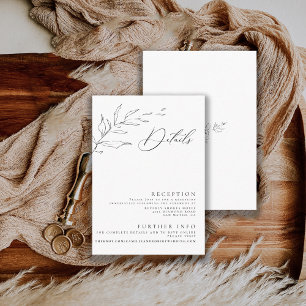 Modern Minimalist Black/White Calligraphy Wedding Enclosure Card