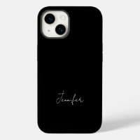 Modern Minimalist Black White Chic Script Name