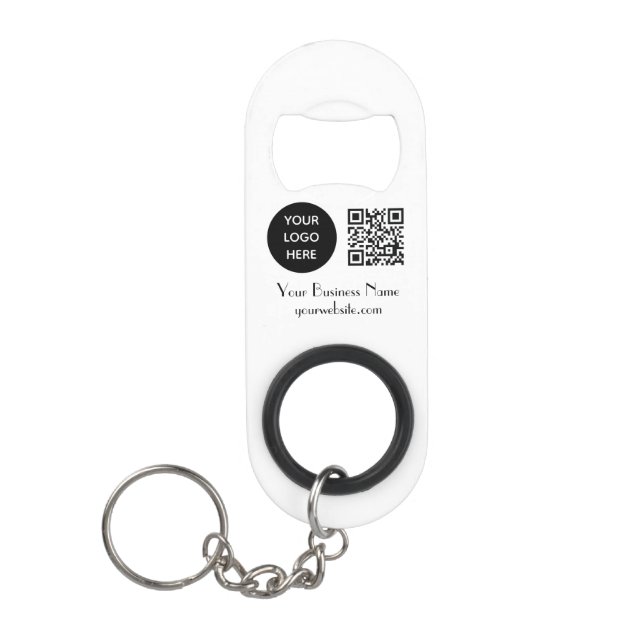 Modern Minimalist Black White Custom logo QR Code (Front)