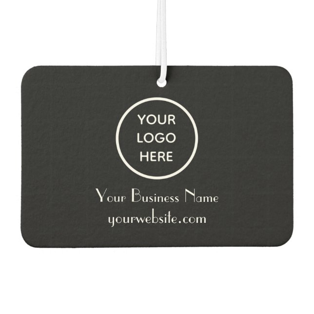 Modern Minimalist Black White Custom logo QR Code Car Air Freshener (Front)