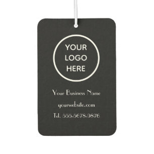 Modern Minimalist Black White Custom logo QR Code Car Air Freshener