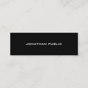 Modern Minimalist Black White Elegant Simple Plain Mini Business Card