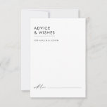 Modern Minimalist Black & White Elegant Wedding Advice Card<br><div class="desc">Convey timeless well wishes with this modern minimalist black and white wedding advice card. Inspired by clean lines and sophisticated simplicity, this design allows your guests to share their heartfelt advice for the happy couple in a way that complements your elegant wedding theme. The crisp black and white colour scheme...</div>