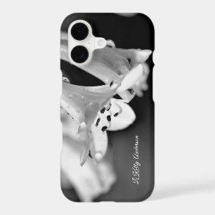 Modern Minimalist Black & White Flower with ursign