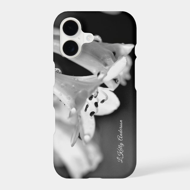 Modern Minimalist Black & White Flower with ursign (Back)