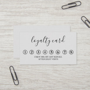 Modern Minimalist Black & White Loyalty Card