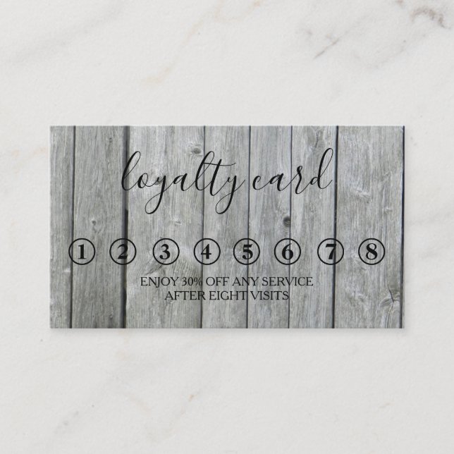 Modern Minimalist Black & White Loyalty Card (Front)