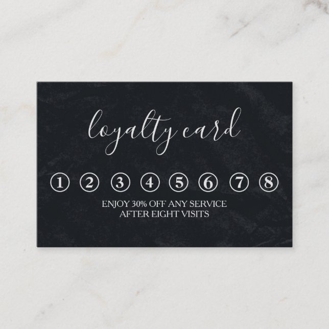 Modern Minimalist Black & White Loyalty Card (Front)