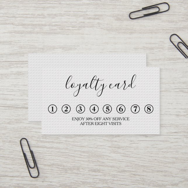 Modern Minimalist Black & White Loyalty Card (Front/Back In Situ)