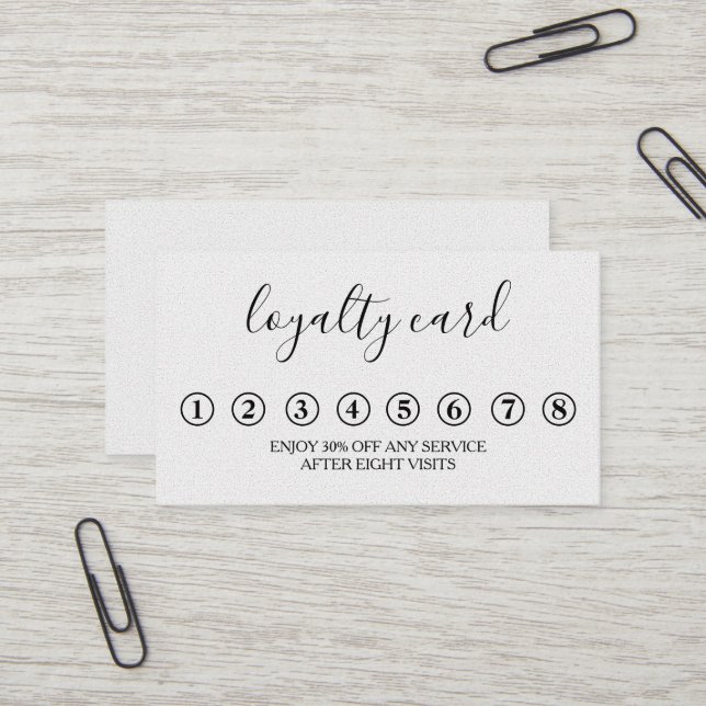 Modern Minimalist Black & White Loyalty Card (Front/Back In Situ)