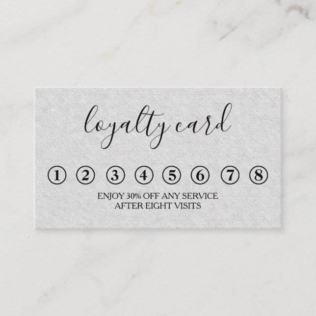 Modern Minimalist Black & White Loyalty Card (Front)