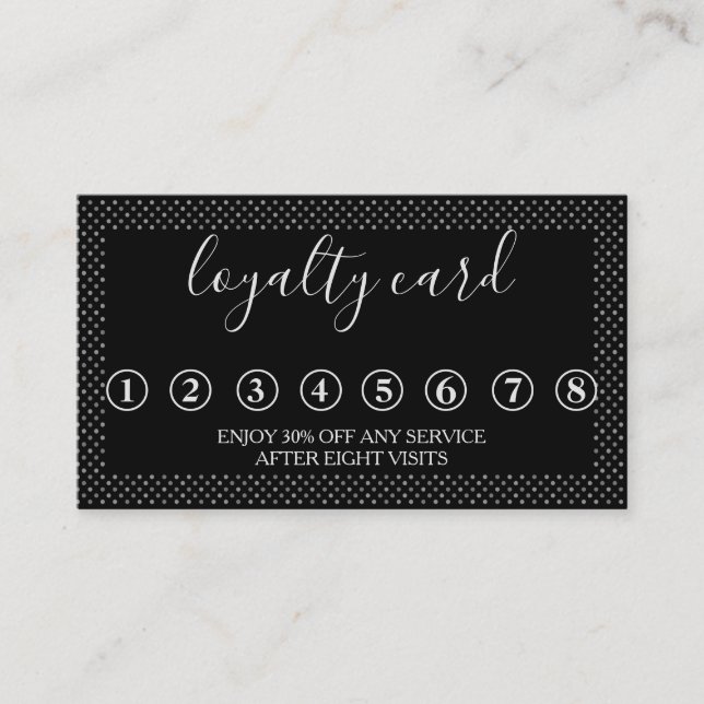 Modern Minimalist Black & White Loyalty Card (Front)