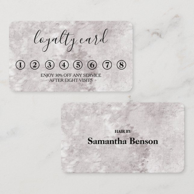 Modern Minimalist Black & White Loyalty Card (Front/Back)