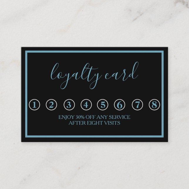 Modern Minimalist Black & White Loyalty Card (Front)