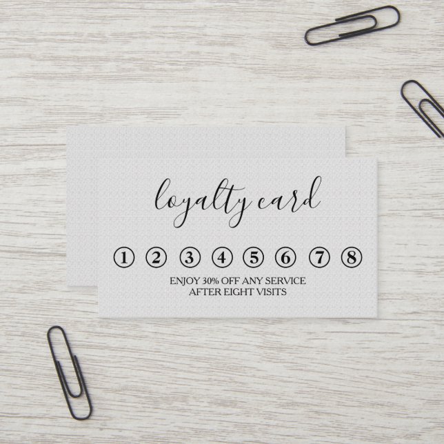 Modern Minimalist Black & White Loyalty Card (Front/Back In Situ)