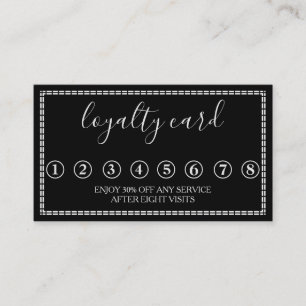 Modern Minimalist Black & White Loyalty Card