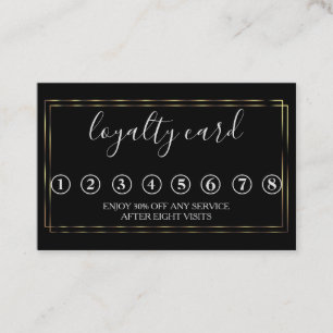 Modern Minimalist Black & White Loyalty Card