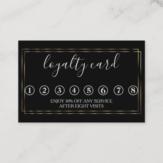 Modern Minimalist Black & White Loyalty Card (Front)