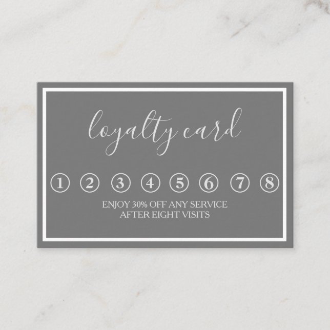 Modern Minimalist Black & White Loyalty Card (Front)