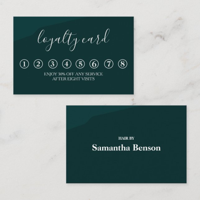 Modern Minimalist Black & White Loyalty Card (Front/Back)