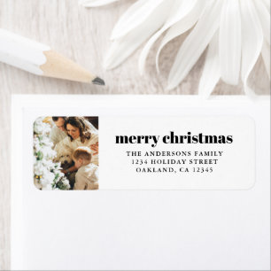 Modern Minimalist Black & White Merry Christmas