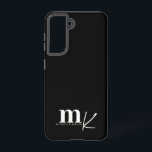 Modern Minimalist Black White Monogram  Samsung Galaxy Case<br><div class="desc">An ultra modern black and white monogram design using different types of typography. Perfect for anyone who loves contemporary,  simple designs.</div>