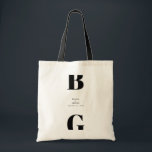 Modern Minimalist Black & White Monogram Wedding Tote Bag<br><div class="desc">A modern black and white minimalist monogram design. A unique design that uses contemporary elements and typography. A simple monogrammed black and white elegant design. A stylish modern wedding tote bag design with contemporary elements. Matching wedding invitations and other stationery items are also available.</div>