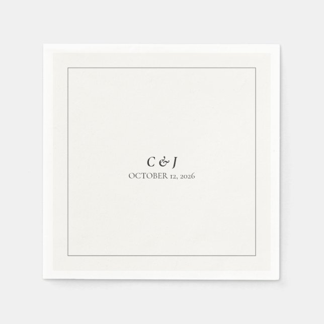 Modern Minimalist Black & White Napkin (Front)