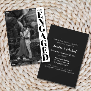 Modern Minimalist Black & White Photo  Invitation