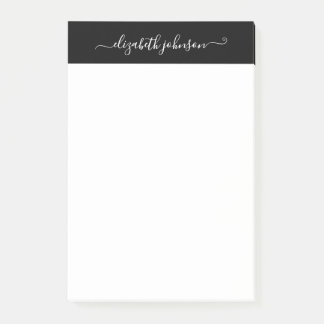 Modern Minimalist Black & White Post-It Notes