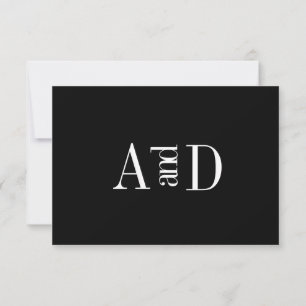 Modern Minimalist Black & White RSVP Card
