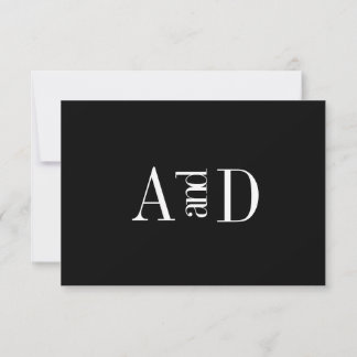 Modern Minimalist Black & White RSVP Card