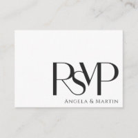Modern Minimalist Black White RSVP QR Code