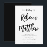 Modern Minimalist Black White Script Wedding Invitation<br><div class="desc">A modern elegant wedding invitation with script font that gives a handwritten feel for the spouse's names and elegant serif font for your wedding information. All text and colours (background and text) can be changed if you want - use the design tool to make further adjustments.</div>