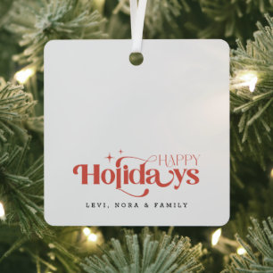 Modern Minimalist Black & White Sibling Christmas Metal Tree Decoration