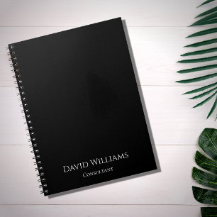 Modern Minimalist Black White Simple Professional Notebook