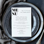 Modern Minimalist Black White Stylish Wedding Menu<br><div class="desc">Modern Minimalist Black White Stylish Wedding Menu</div>