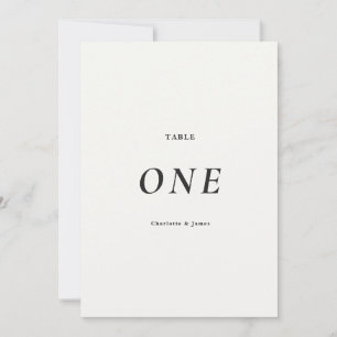 Modern Minimalist Black & White Table Number