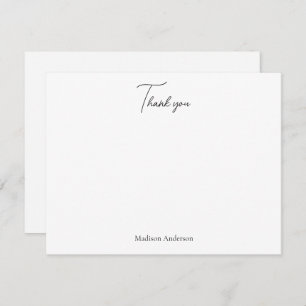 Modern Minimalist Black & White Thank You Card