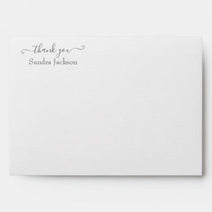 Modern Minimalist Black White Thank you envelop Envelope