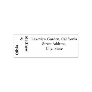 Modern Minimalist Black White Typography Wedding Self-inking Stamp