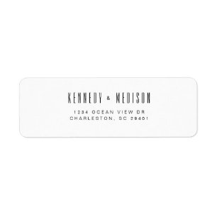 Modern Minimalist Black & White Wedding Address