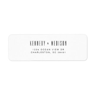 Modern Minimalist Black & White Wedding Address