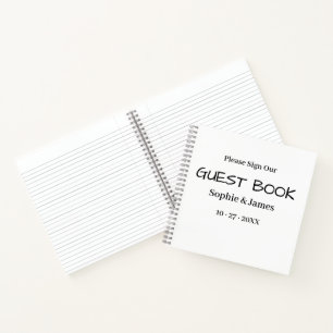 Modern Minimalist Black & White Wedding Guest Book