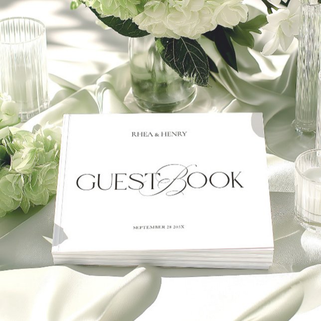 Modern Minimalist Black & White Wedding  Guest Book (Modern Minimalist Black & White Wedding Guest Book)