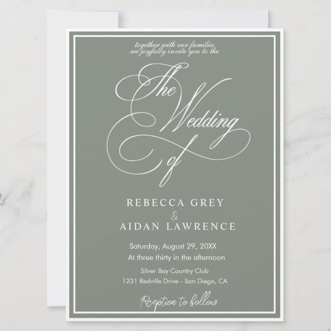Modern Minimalist Black & White Wedding Invitation (Front)