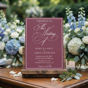 Modern Minimalist Black & White Wedding Invitation