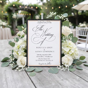 Modern Minimalist Black & White Wedding Invitation
